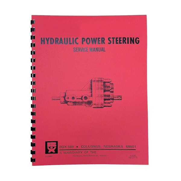 Aftermarket REP2652 Behlen Power Steering Service & Parts Manual Fits Allis Chalmers + MAN80-0018 - main